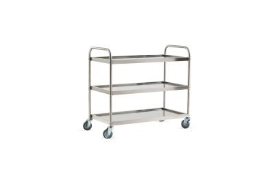 Carrello in acciaio inox, 3 piani non removibili