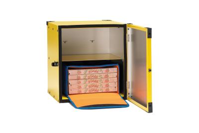 Non-insulated box central shelf for 2 thermal bags