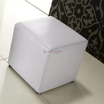 Pouff finta pelle coccodrillo bianco