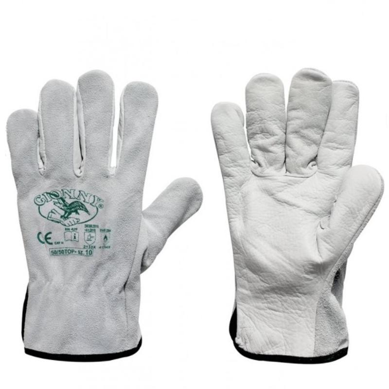 Guanti in pelle fiore bovino bordati PILOT 50