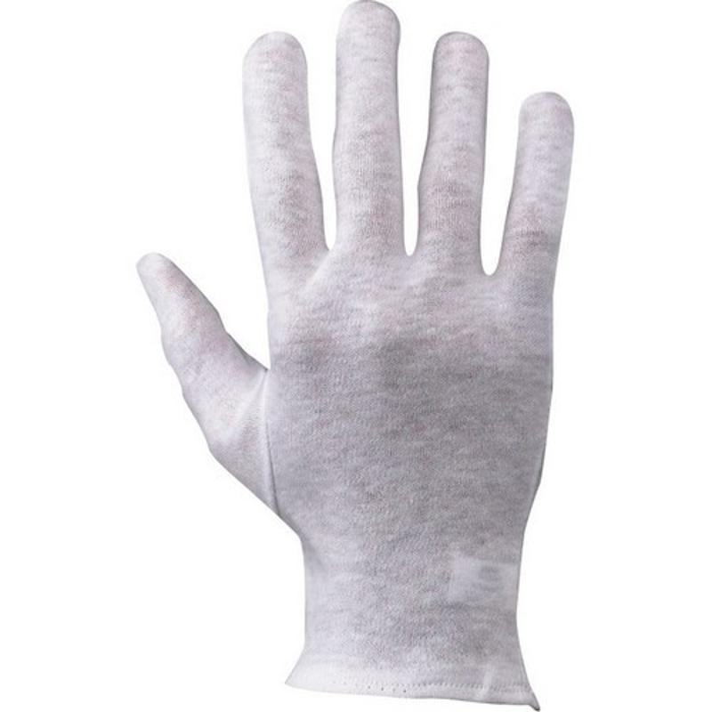 Guanti in cotone orlati colore bianco
